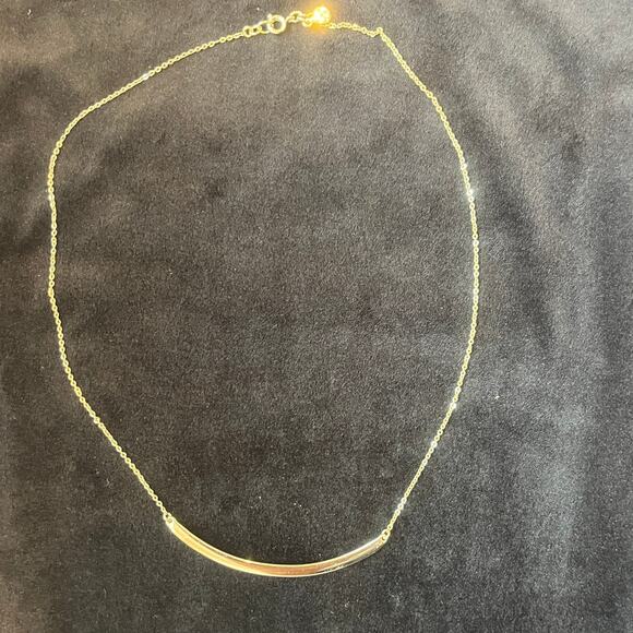 Ann Taylor Loft 16" Elliptical Gold Bar Necklace - Picture 1 of 6